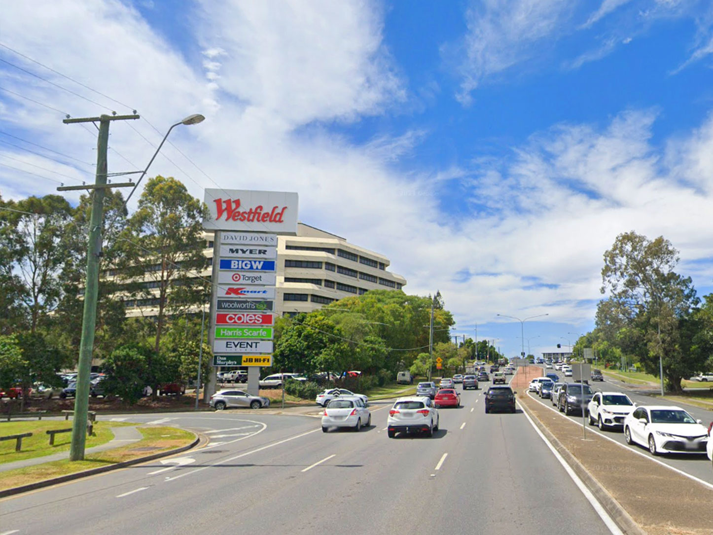 Streetvire of the Chermside Shopping Centre sign